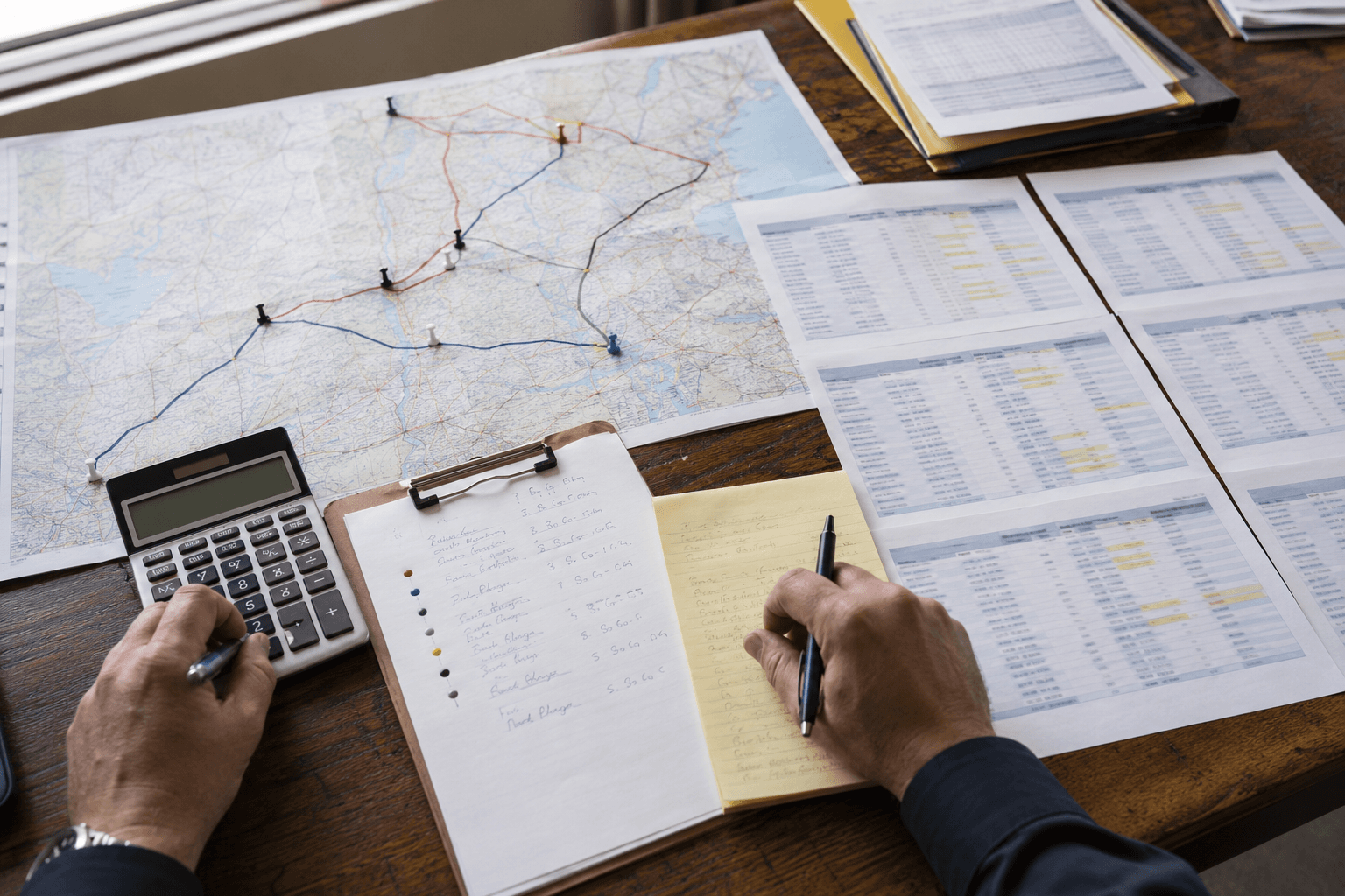 Freight lane data and carrier rate sheets prepared for a benchmarking review