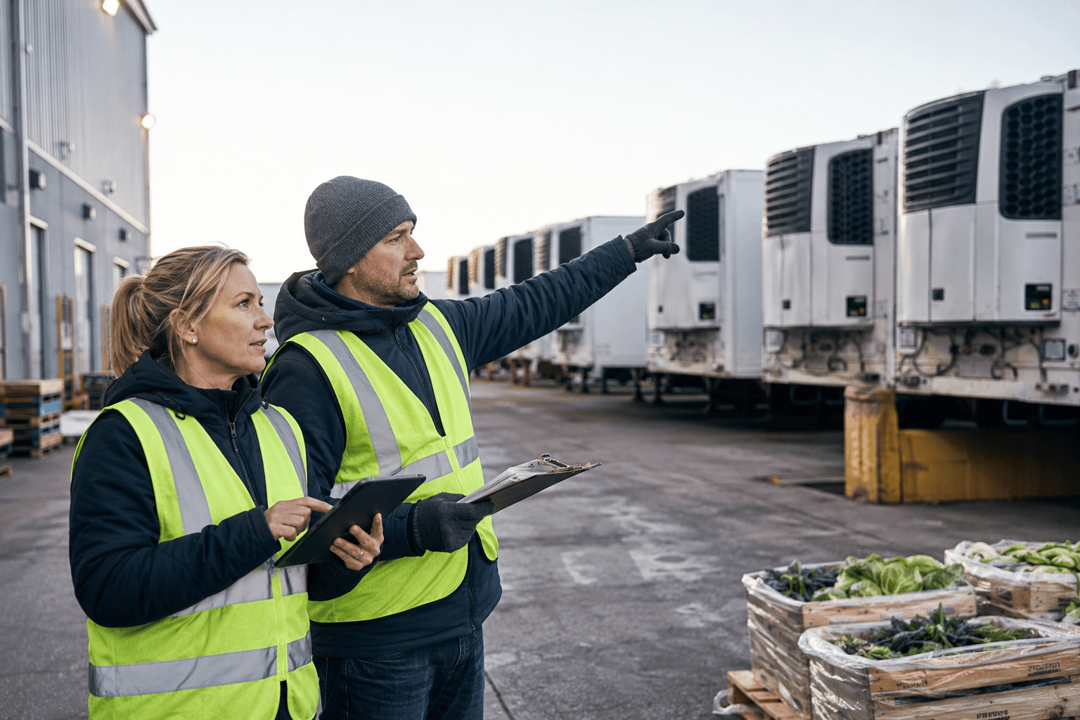 Logistics team comparing seasonal refrigerated freight rates and capacity options